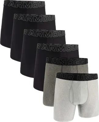 Produktbild von UNDER ARMOUR Herren Boxershorts, 6er Pack - Performance Tech Boxer Briefs Solid 6 in, Stretch, einfarbig Schwarz/Schwarz/Grau 2XL