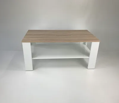 Produktbild von Möbel SD Couchtisch Bea Sonoma Eiche hell Sägerau - Weiß mit Echtholz Optik Kante 100x54x 43,5 cm
