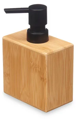 Produktbild von Berilo Seifenpumpe/Spender Bamboo - braun/schwarz - Holz - 18 cm