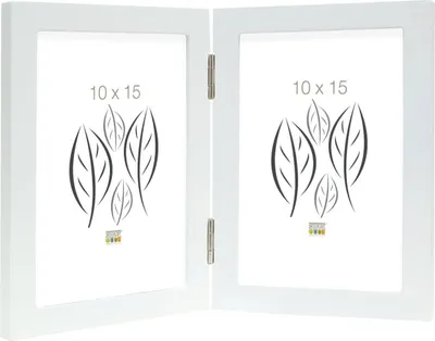 Obrázok produktu pre Dvojitý fotorámik Deknudt, biele drevo, 13,0 x 18,0 cm, vertikálna orientácia
