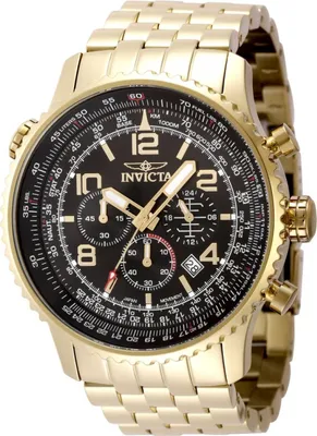 Immagine prodotto di Invicta Aviator 49082 Orologio da uomo - Movimento al quarzo - Acciaio inossidabile con quadrante nero - 49 mm