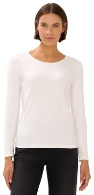 Productafbeelding van Cecil Basic, langarmshirt, kleur: vanillewit, maat L