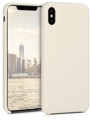 Produktbild von kwmobile Handyhülle für Apple iPhone XS Max Hülle - Case Silikon - Kabelloses Laden - Schutzhülle Cover in Creme