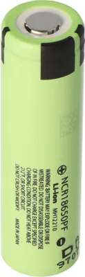 Produktbild von Panasonic NCR18650PF 3,6V 2900mAh 3,5C, max. 10A, ohne PTC, Abmessungen 65,3x18,5mm