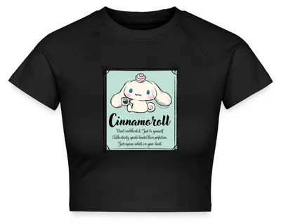 Produktbild von Spreadshirt Cinnamoroll Just Be Yourself Crop Top, S, Schwarz