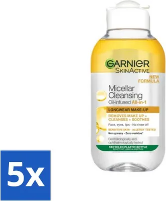 Image de Garnier - Eau micellaire démaquillante - Huile - 100 ml - Pack avantage - 5 pièces