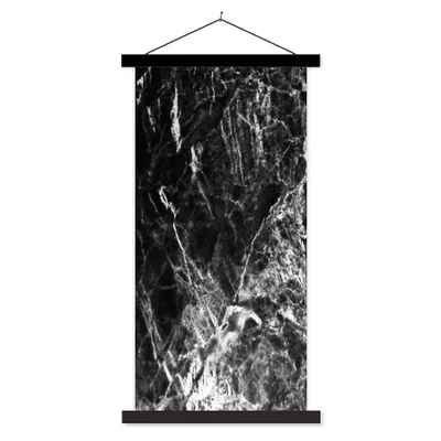 Produktbild von MuchoWow® Textilposter Marmor - Stein - Luxus 60x120 cm mit schwarzem Rahmen - Magnete