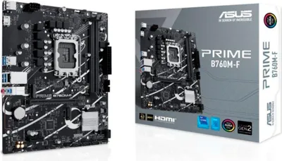 Produktbild von Asus PRIME B760M-F B760 LGA 1700 DDR5 Micro-ATX-Mainboard mit PCIe 4.0, RGB und AI Sync