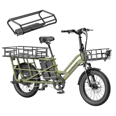 Produktbild von 20 Zoll Elektrofahrrad mit Kindersitze Vorderkorb E Bike 24AH 200kg Zuladung CUV 25km/h für Damen Herren City E-Bikes & E-Hollandräder Schnellladung