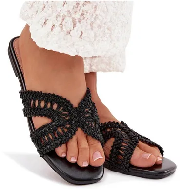 Produktbild von Damen flache schwarze Pantoletten Fariella 41