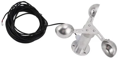 Zdjęcie produktu dla Miernik prędkości wiatru, miernik prędkości z trzema czujnikami, anemometr 0–3,8 V dla elektrowni, monitorowanie meteorologiczne – stop aluminium