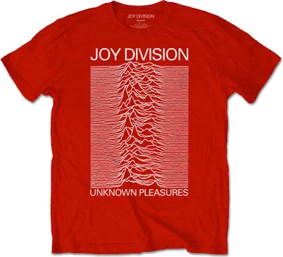 Produktbild von Joy Division Unknown Pleasures White On Red T-Shirt mit kurzen Ärmeln Red XL