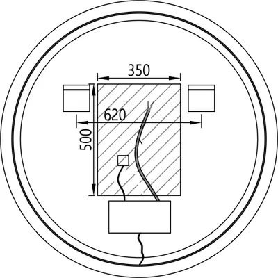 Produktbild von LED Lichtspiegel 8232-2.0 Rund - Aluminiumrahmen - Schwarz matt - Digitaluhr - Größe wählbar, Spiegel rund (Durchmesser):Ø 100cm