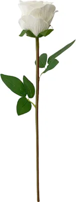 Produktbild von 1 Zweig Künstliche Blume lebendige Aussehen ohne Bewässerung Faux Seidensimulation Rose Blume DIY Hochzeitsstrauß Nachbildung für Hotel-Weiß
