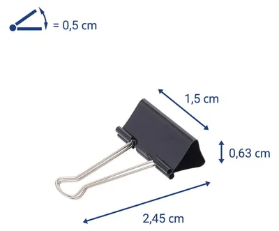 Produktbild von MAUL Foldback-Klemmer Federstahl Metall 12 Stück 15 mm schwarz