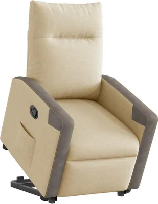 Image de vidaXL Fauteuil relax avec releveur Crème Tissu