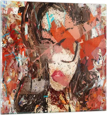 Produktbild von Bilder auf glas - Abstraktion modern - 60x60cm - Glasbilder - Wandbilder - Kunstdruck - zum Aufhängen bereit - Wanddekoration aus Glas - Glas Bilder - Wandbild auf Glas - Einteilig - GAC60x60-3464