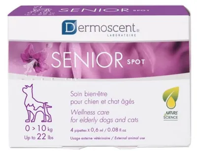 Produktbild von Dermoscent Senior Katze und kleiner Hund