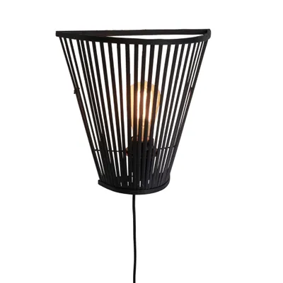 Produktbild von GOOD&MOJO - Wandlampe Merapi - Bambus Schwarz - 30x15x30cm