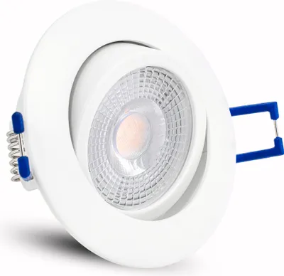 Produktbild von LED Einbauleuchte ATESA flach weiß schwenkbar mit tauschbarem Modul 4W warmweiß 230V