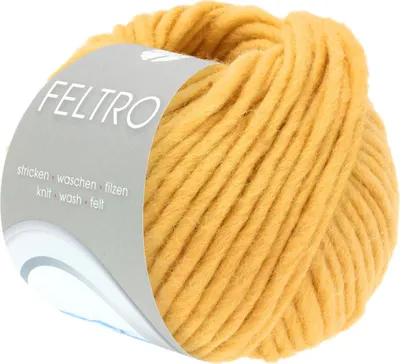 Produktbild von Lana Grossa FELTRO UNI 50 g moderne Filzwolle in 51 Farben 50 m Filzgarn Farbe 112 - Rapsgelb