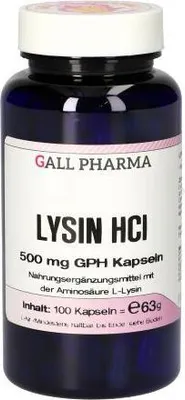 Obrázek produktu pro GALL PHARMA Lysine HCl 500 mg GPH kapsle, 100 kapslí