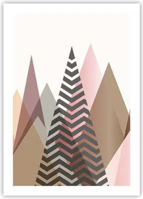 Produktbild von Poster - Poster ohne Rahmen - Berge Dreiecke Abstraktion - 50x70 cm - Wand Bild - Wanddeko - Wandbilder - Kunstposter - Wandposter - Bilder - Kunstdruck - Wanddekoration - Wandbild - P2XPA50x70-4402