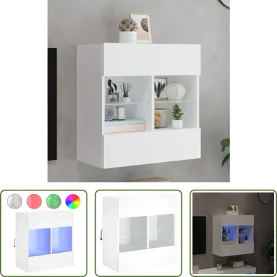 Produktbild von The Living Store TV-Wandschrank mit LED-Leuchten Weiß 58,5x30x60,5 cm