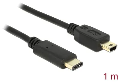 Obrázek produktu pro Delock kabel USB Type-C™ 2.0 samec > USB 2.0 typ Mini-B samec 1,0 m černý