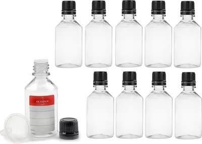 Zdjęcie produktu dla 10 butelek PET z zakraplaczem, pojemność 50 ml, gwint 18