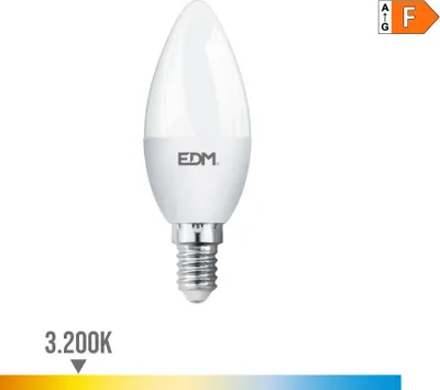 Image de Ampoule Bougie Led E14 7w Edm éclairage Chaleureux Et économe - Edm