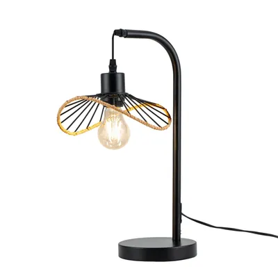 Produktbild von ZMH Tischlampe Nachttischlampe Vintage Tischleuchte Schlafzimmer E27 Nachtlampe mit Kabel Schreibtischlampe Leselampe für Wohnzimme(Ohne Leuchtmittel）