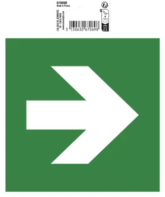 Produktbild von Exacompta Hinweisschild weißer Pfeil 15x15 cm, PVC - 67069B
