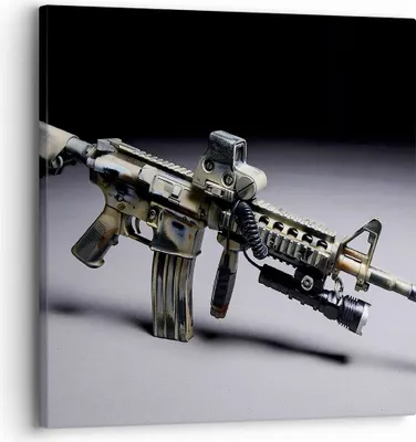 Produktbild von Bild auf Leinwand - Leinwandbild - Armee Gewehr - 30x30cm - Wand Bild - Wanddeko - Wandbilder - Leinwanddruck - Bilder - Kunstdruck - Wanddekoration - Leinwand bilder - Wandkunst - AC30x30-3768