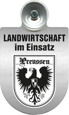 Produktbild von Einsatzschild für Windschutzscheibe incl. Saugnapf - Landwirtschaft im Einsatz - Wappen nach Wahl - 309460 Color - Region Preussen