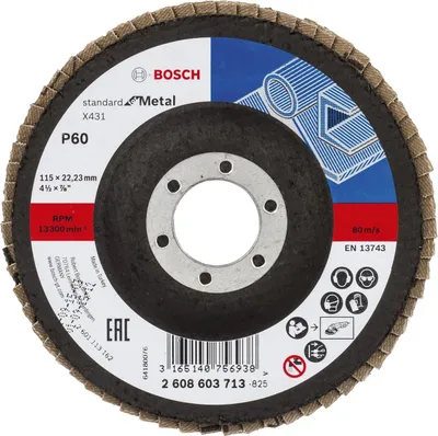 Produktbild von Fächerschleifscheibe X431 Standard for Metal, gerade, 115 mm, 60, Glasgewebe