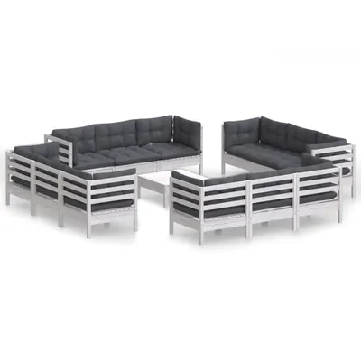 Produktbild von vidaXL 13-tlg. Garten-Lounge-Set mit Anthrazit Kissen Kiefernholz