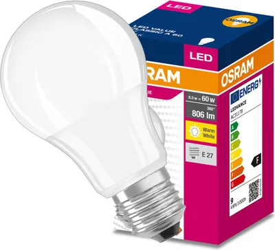Zdjęcie produktu dla Żarówka LED A60 E27 8W = 60W 806lm 3000K Ciepła 180° VALUE CLASSIC Osram
