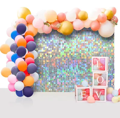 Imagen del producto de Fondo para fotos: 24 paneles de lentejuelas de 30 x 30 cm para decoración de fiestas