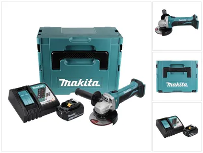 Zdjęcie produktu dla Makita DGA 452 RM1J Akumulatorowa szlifierka kątowa 18 V 115 mm + 1x akumulator 4,0 Ah + ładowarka + Makpac