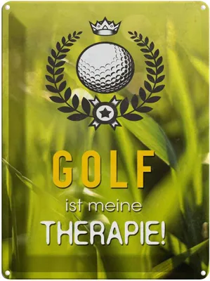 Produktbild von vianmo Blechschild 40x30 cm Golf ist meine Therapie Spruch Zitat