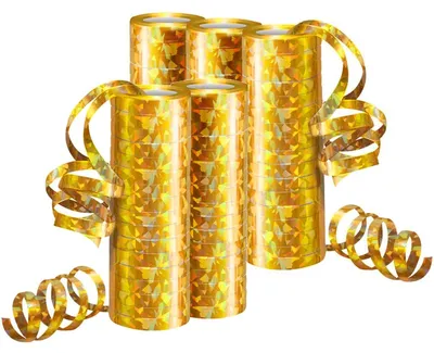 Imagen del producto de TRANKIELO® - 5 serpentinas metálicas doradas - decoración para cumpleaños, celebraciones de Año Nuevo y fiestas temáticas