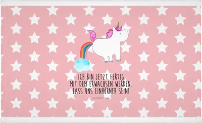 Produktbild von Mr. & Mrs. Panda Flauschtuch Einhorn Pupsen - Rot Pastell - Geschenk, Pups, Unicorn, Handtuch, kleines, baumwolle, Händehandtuch, Regenbogen, Freundin, Baumwollhandtuch