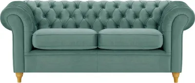 Produktbild von SLF24 - Dreisitzer-Sofa Chesterfield - schmutziges Himmelblau - Velluto 12