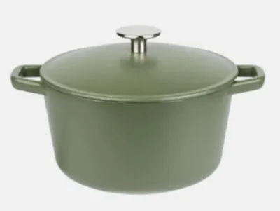 Produktbild von GSW runder Gusseisentopf grün 21 cm Durchmesser 2,5 Liter Fassungsvermögen