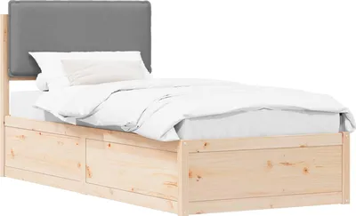 Immagine prodotto di Letto con Testiera Rivestita Grigio chiaro 100 x 200 cm
