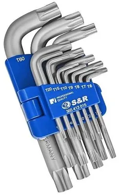 Zdjęcie produktu dla Klucze torx zestaw 15 szt. TX6 TX60 stal chromowo wanadowa dla profesjonali