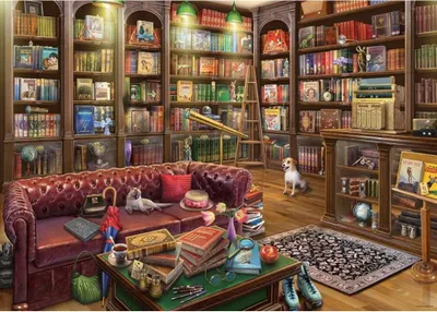 Produktbild von RAVENSBURGER Puzzle Útulná knihovna 1000 dílků