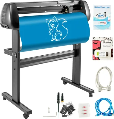 Produktbild von VEVOR Schneideplotter 870 mm Folienschneider Vinylschneidemaschine, Plotterschneider, Max. Schneidbreite 780 mm, Schnittdruck 500g, Geschwindigkeit 800 mm/s, Hobbyplotter Speicher 128K-2M, Signmaster