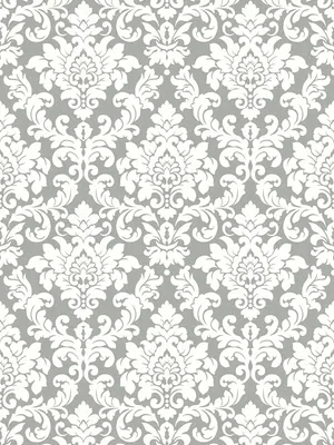 Produktbild von Silberne Tapete mit weißem Ornament Design